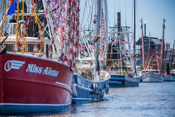 Shrimp Festival decorated boats